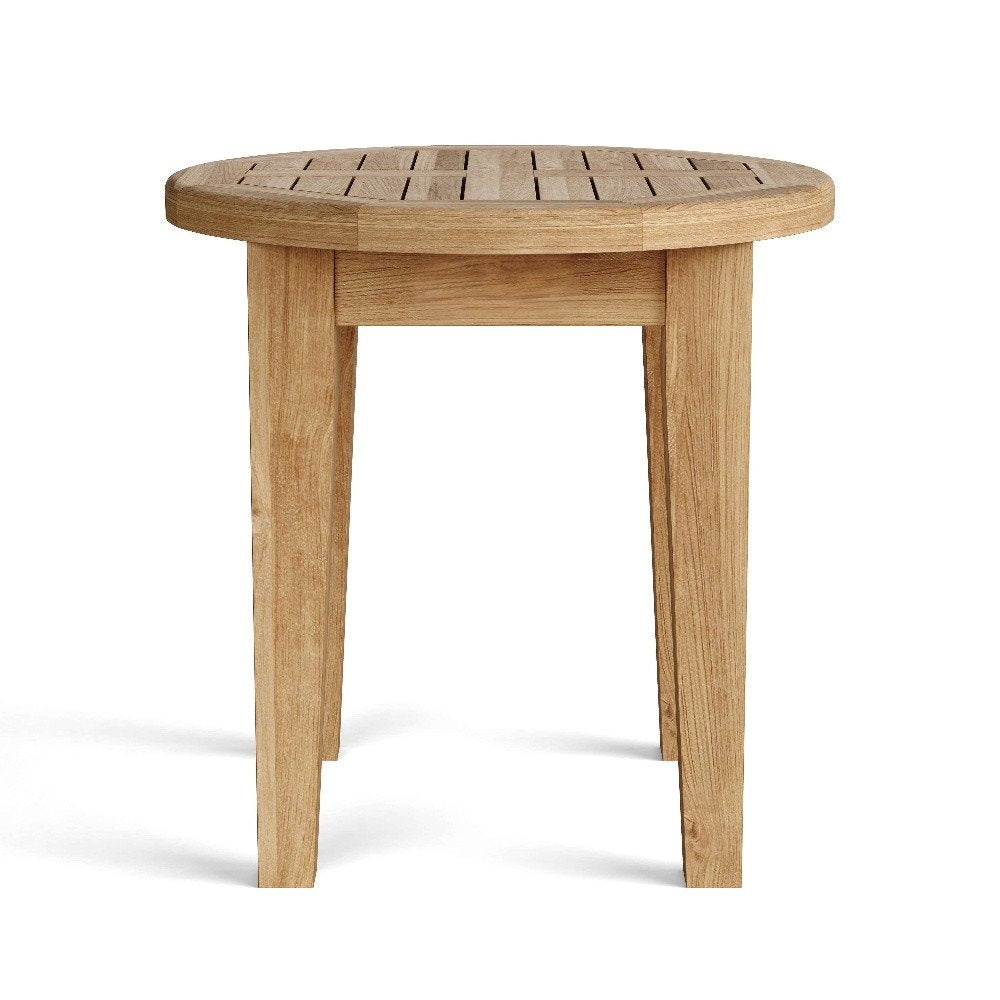 Natural Rounded Solid Wood Outdoor Side Table - 20-inch