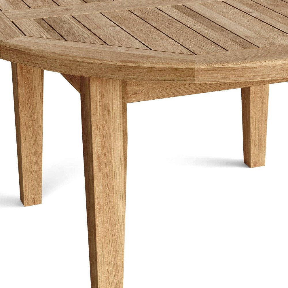 Natural Rounded Solid Wood Outdoor Coffee Table - 35-inch