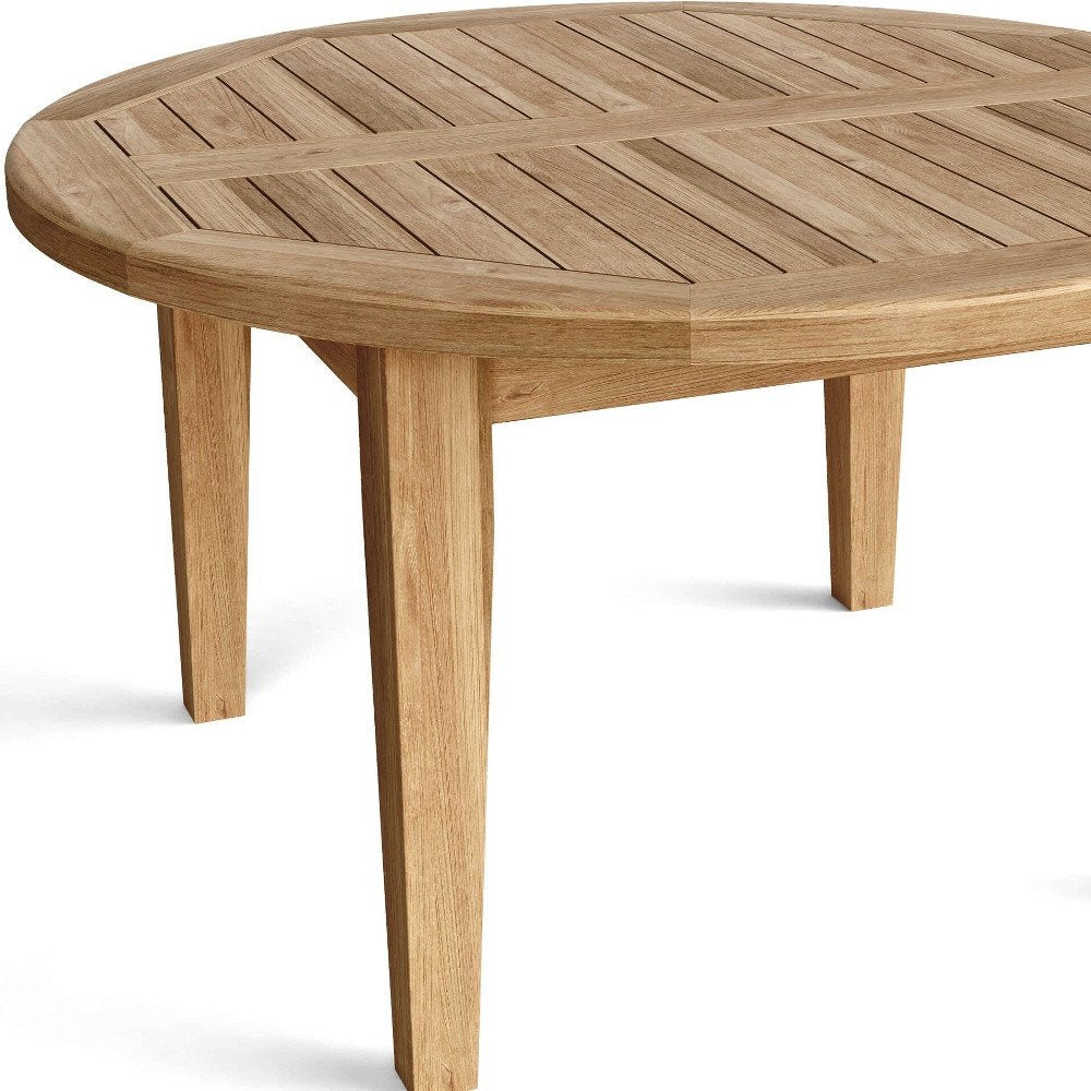Natural Rounded Solid Wood Outdoor Coffee Table - 35-inch