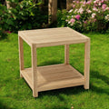 Natural Square Solid Wood Outdoor Side Table - 22-inch
