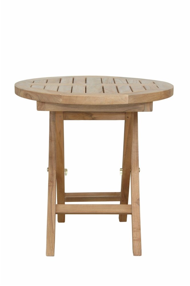 Natural Rounded Solid Wood Folding Outdoor Side Table - 20-inch