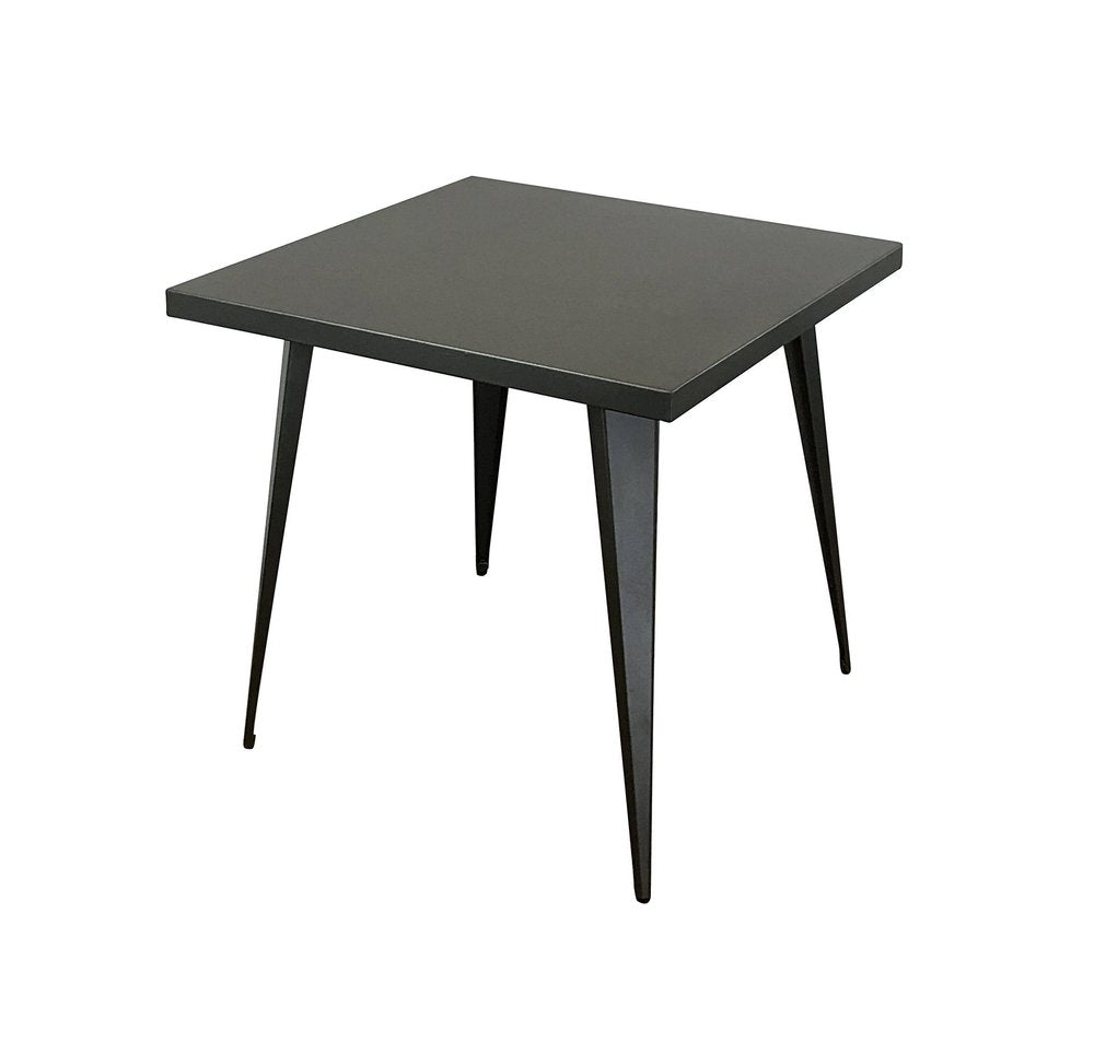 Gray Steel and Metal Square Dining Table - 32-inch