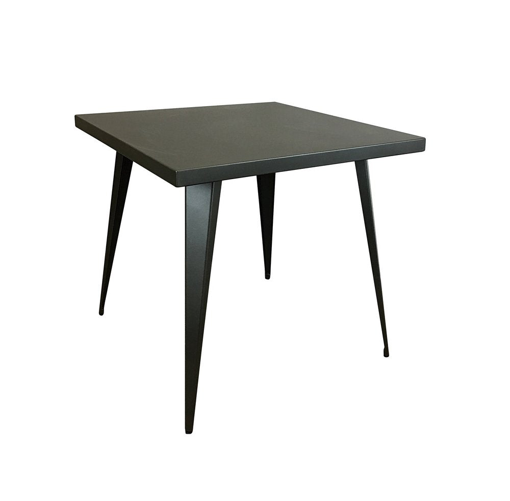 Gray Steel and Metal Square Dining Table - 32-inch