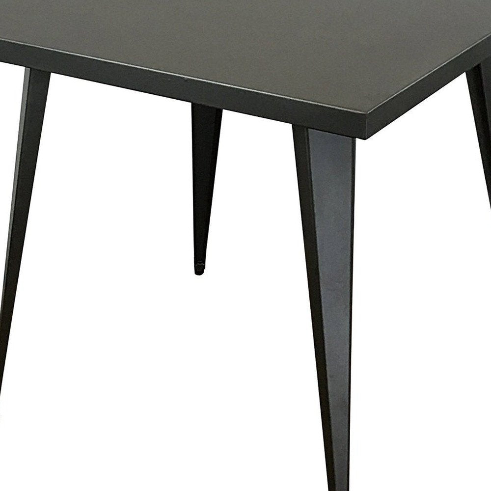 Gray Steel and Metal Square Dining Table - 32-inch