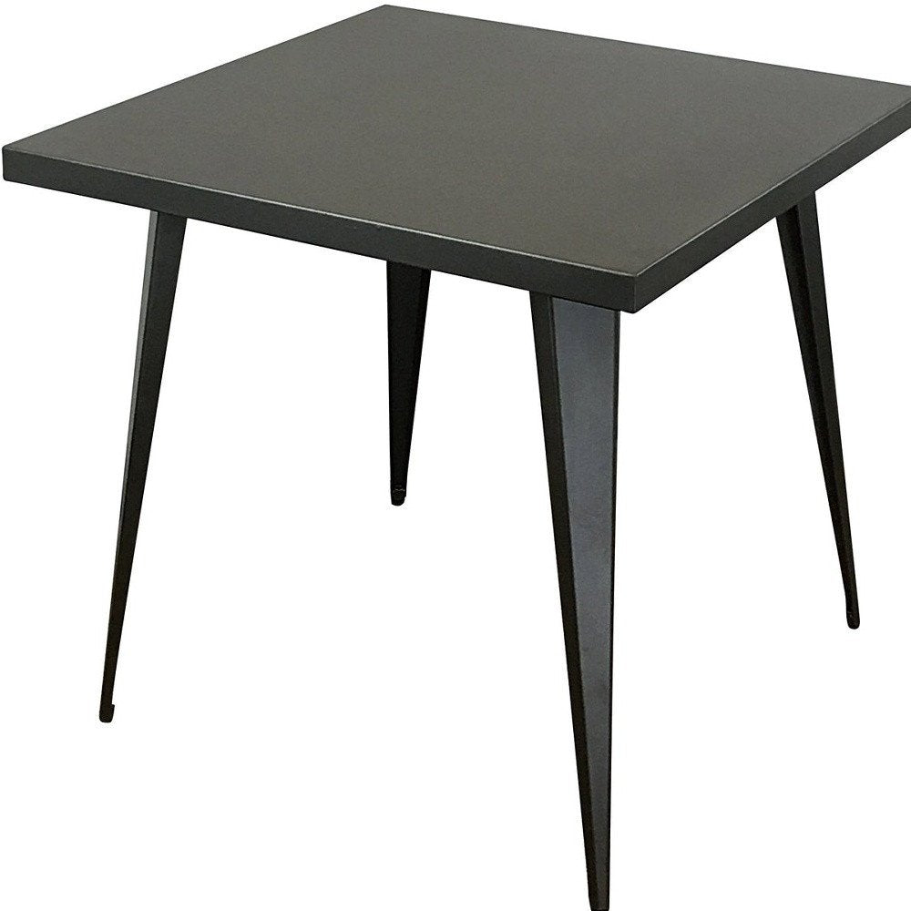 Gray Steel and Metal Square Dining Table - 32-inch