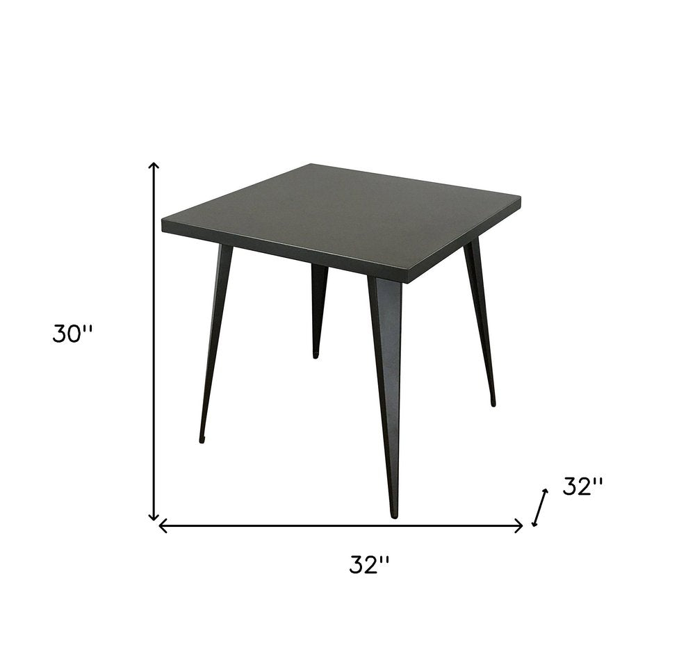 Gray Steel and Metal Square Dining Table - 32-inch