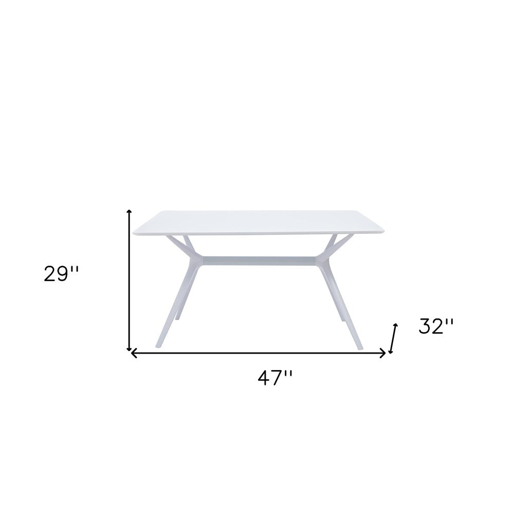 White Wood and Heavy Duty Plastic Trestle Base Dining Table - 47-inch