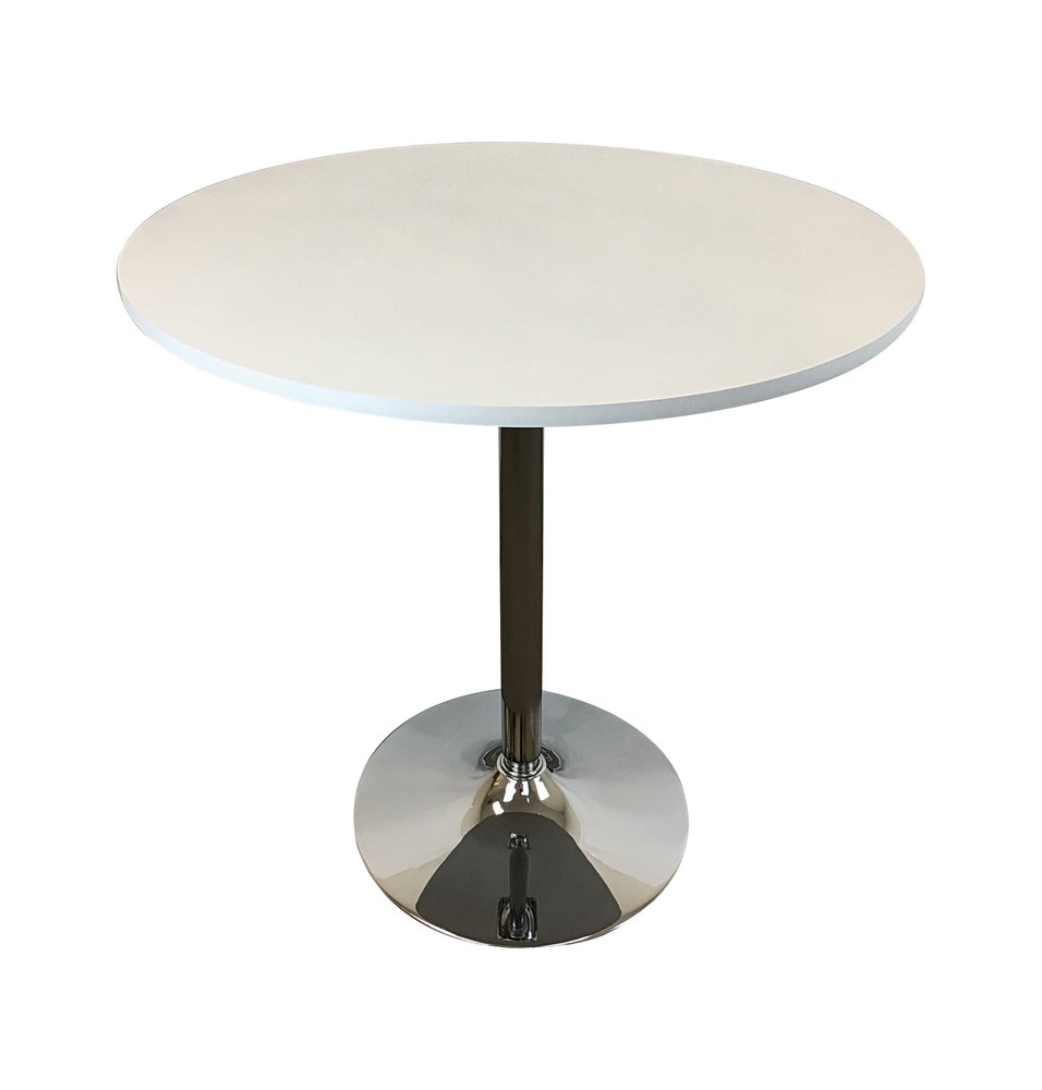 Black and Silver Wood and Metal Pedestal Base Round Top Dining Table - 36-inch