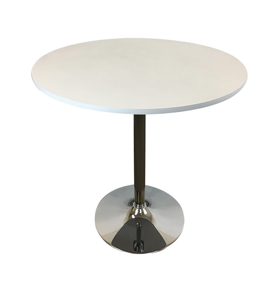 Black and Silver Wood and Metal Pedestal Base Round Top Dining Table - 36-inch