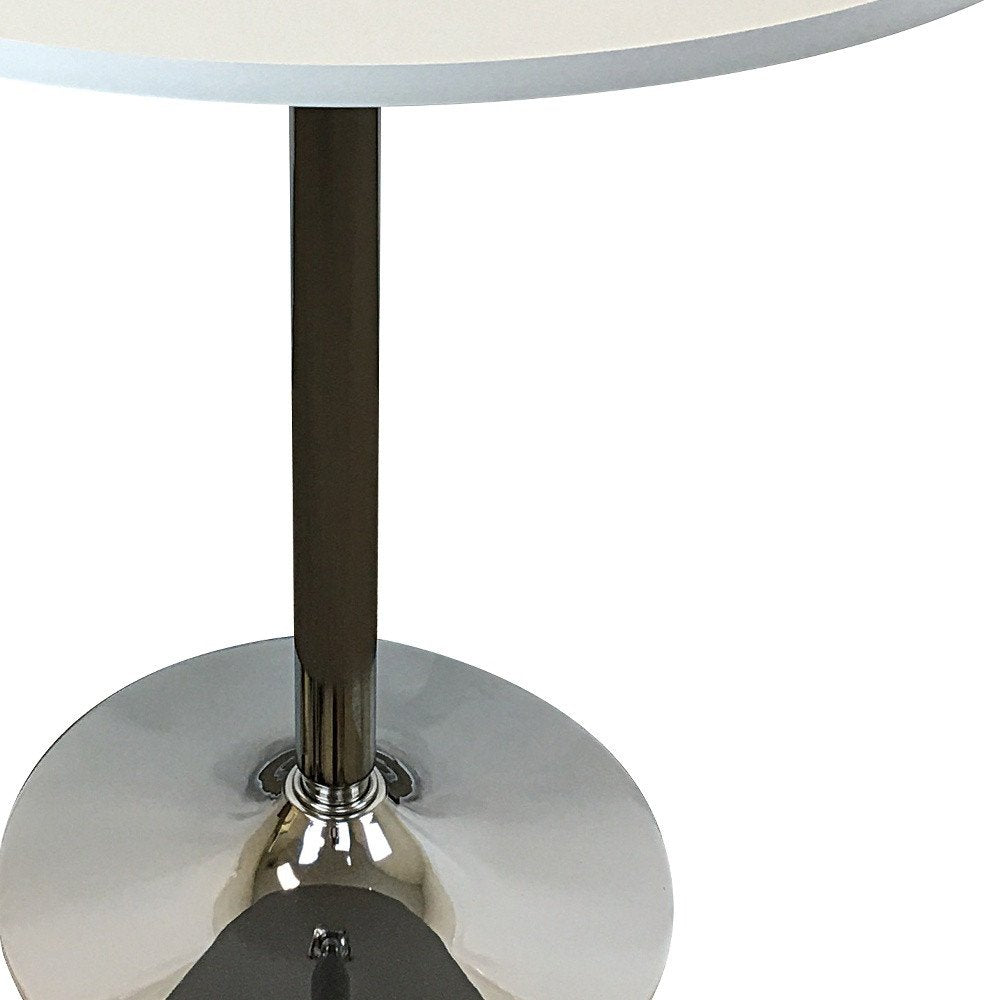 Black and Silver Wood and Metal Pedestal Base Round Top Dining Table - 36-inch