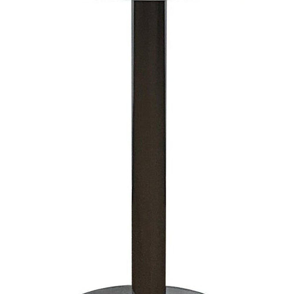 White and Silver Wood and Metal Pedestal Base Round Top Dining Table - 36-inch