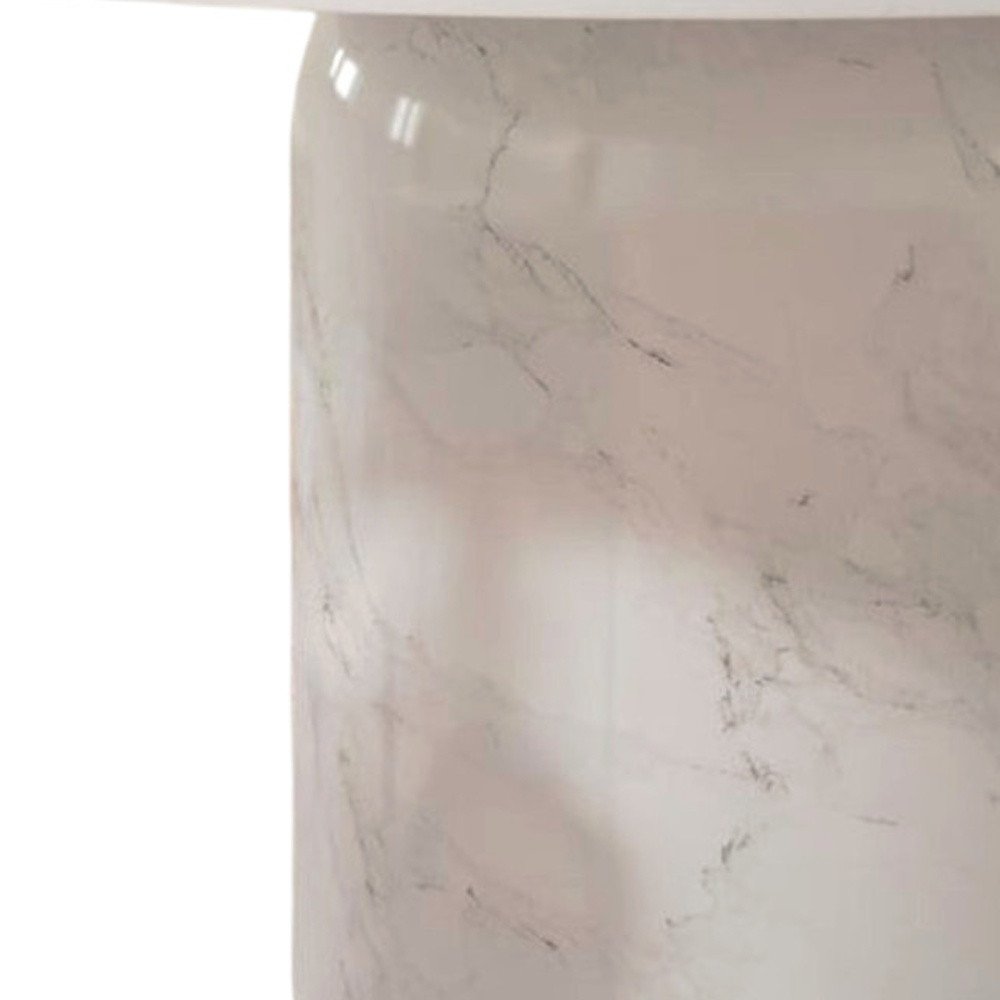 Gray and White Marble Pedestal Base Round Top Dining Table - 60-inch