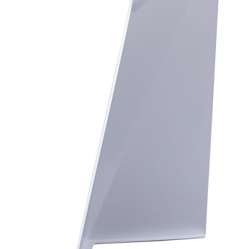 White Ceramic and Metal Self-Storing Leaf Pedestal Base Extendable Dining Table