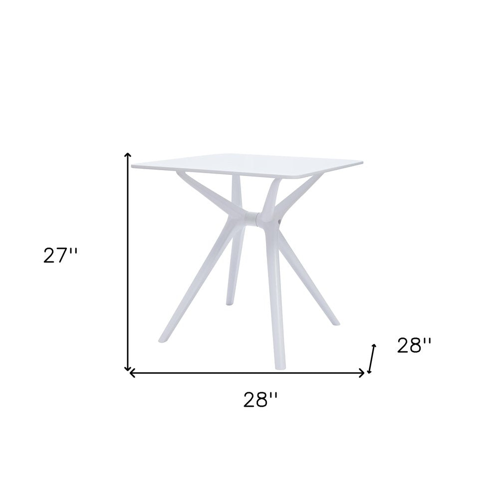 White Heavy Duty Plastic Trestle Base Dining Table - 28-inch