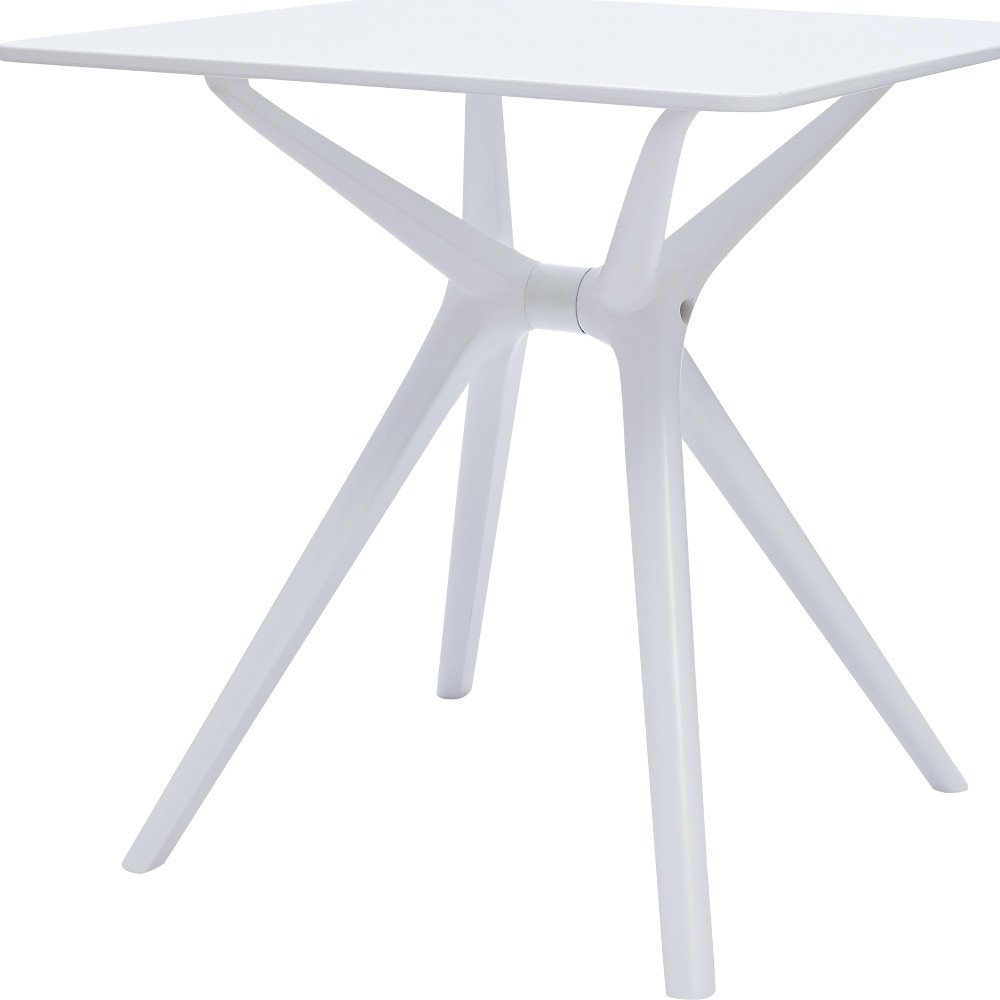 White Heavy Duty Plastic Trestle Base Dining Table - 28-inch