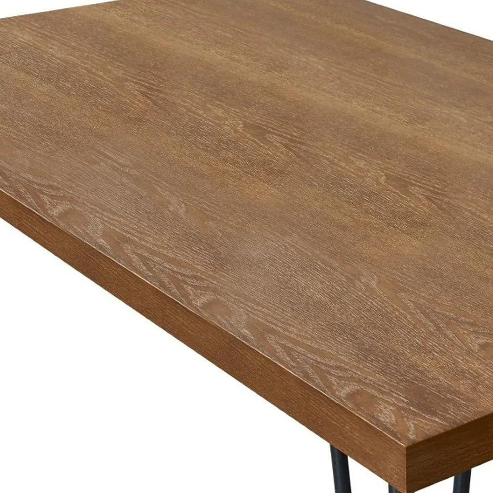Brown and Black Wood and Metal Dining Table - 63-inch