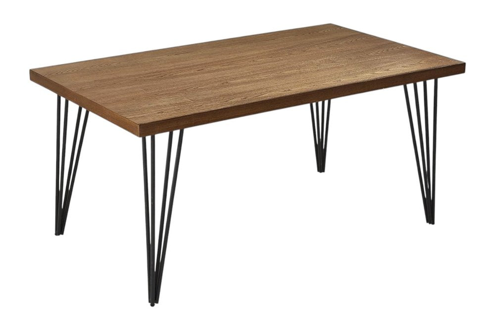 Brown and Black Wood and Metal Dining Table - 63-inch