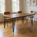 Brown and Black Wood and Metal Dining Table - 63-inch