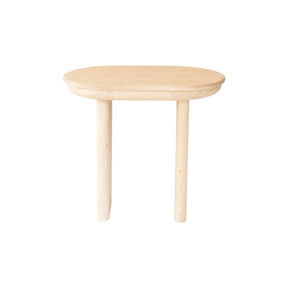 Natural Solid Wood Oval Sled End Table - 22-inch