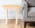 Natural Solid Wood Oval Sled End Table - 22-inch