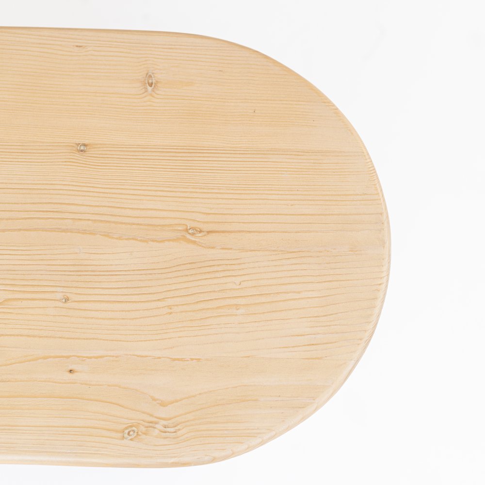 Natural Solid Wood Oval Sled End Table - 22-inch