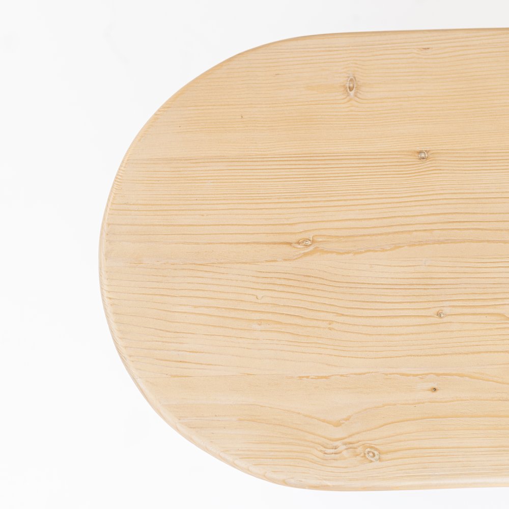 Natural Solid Wood Oval Sled End Table - 22-inch