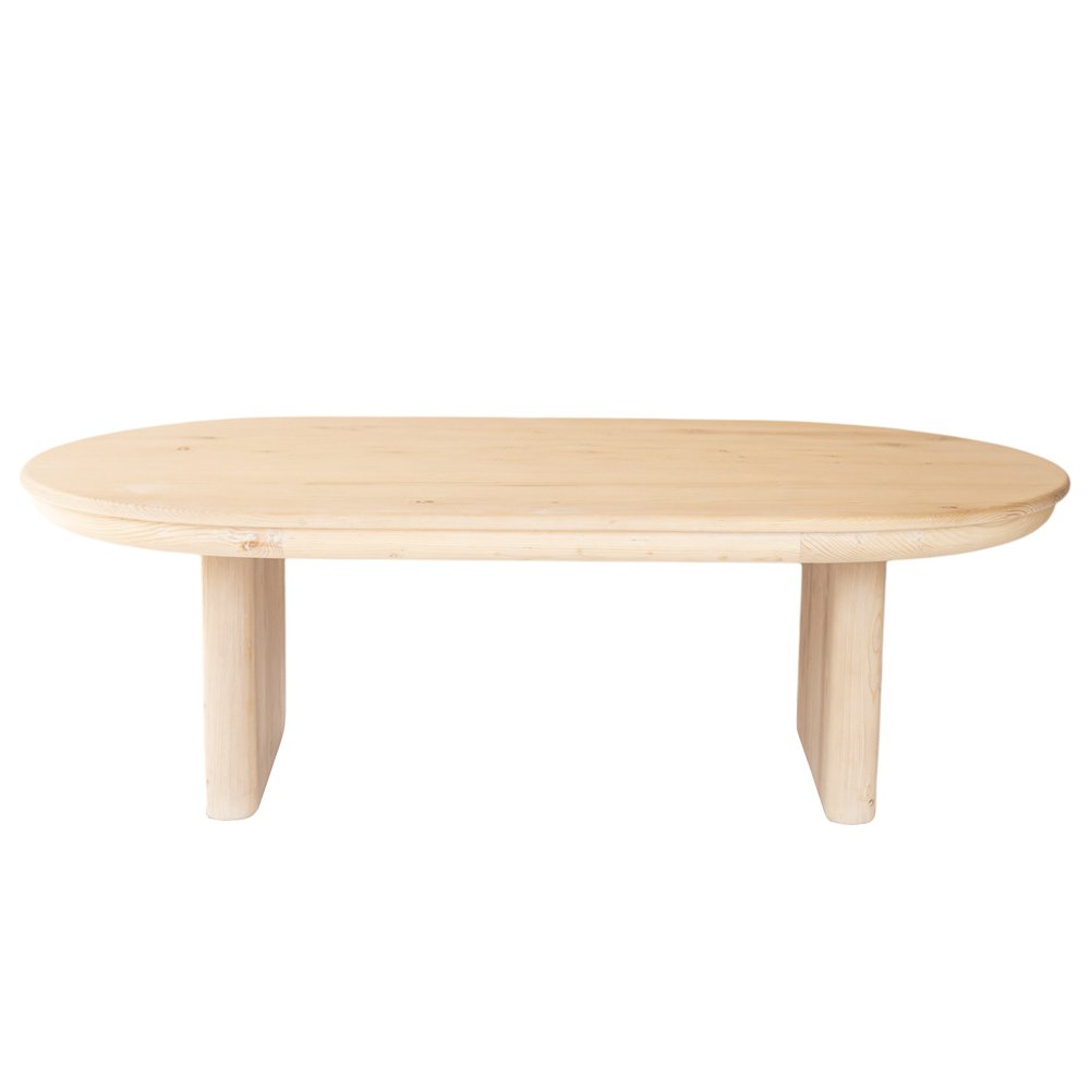 Natural Solid Wood Oval Solid Coffee Table - 54-inch