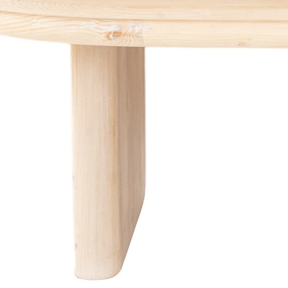 Natural Solid Wood Oval Solid Coffee Table - 54-inch