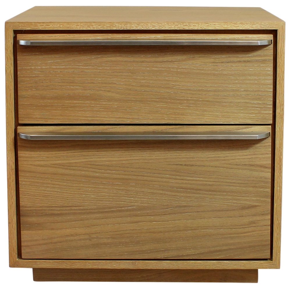 Natural Solid and Manufactured Wood Two Drawer Nightstand - 24-inch