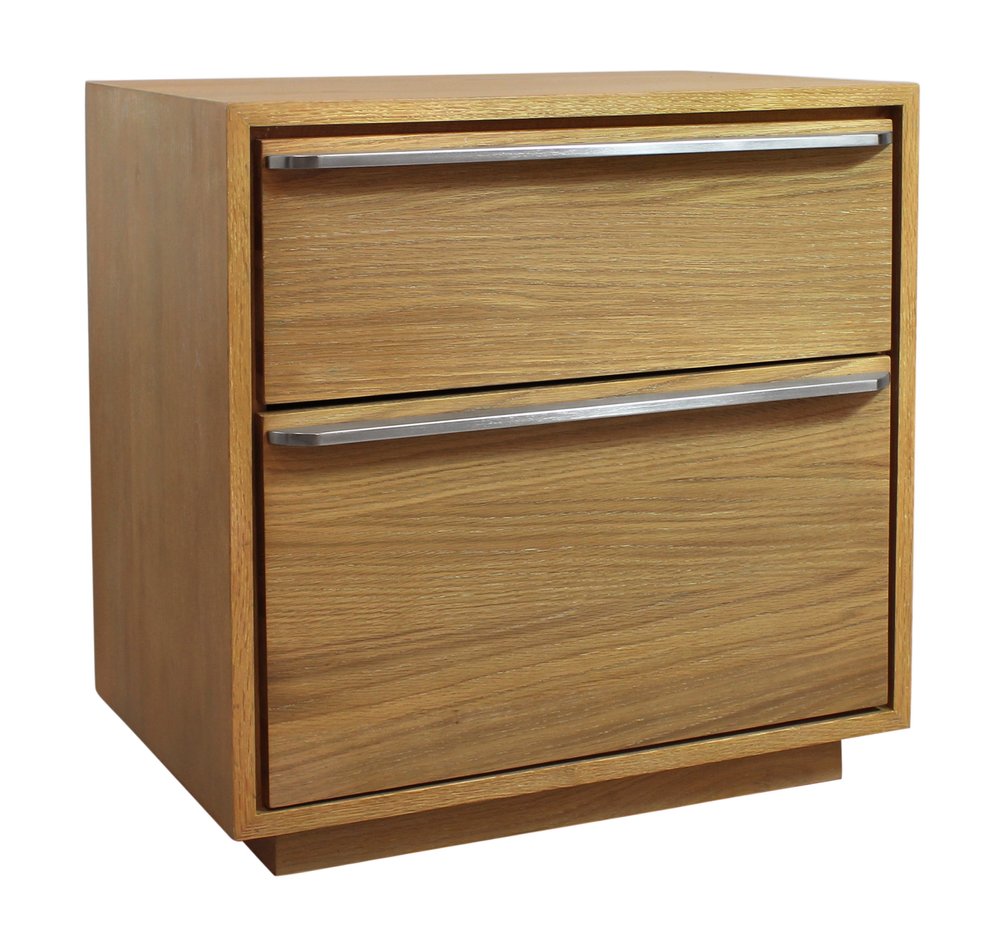 Natural Solid and Manufactured Wood Two Drawer Nightstand - 24-inch