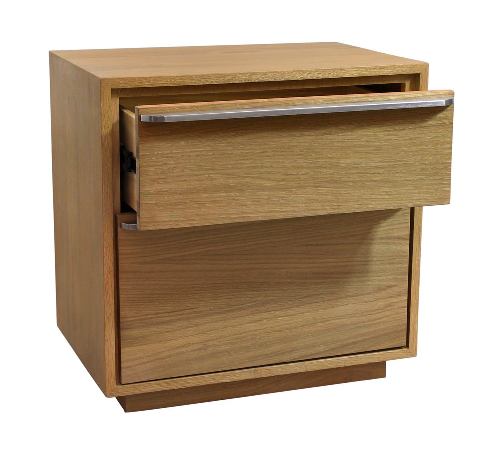 Natural Solid and Manufactured Wood Two Drawer Nightstand - 24-inch
