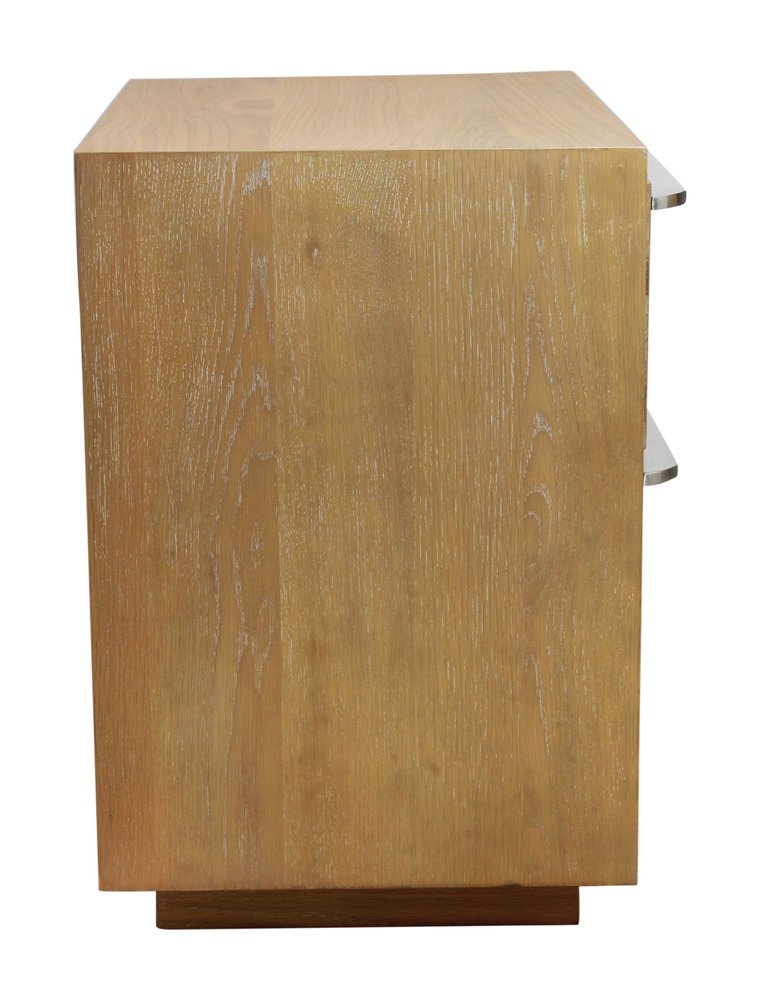 Natural Solid and Manufactured Wood Two Drawer Nightstand - 24-inch