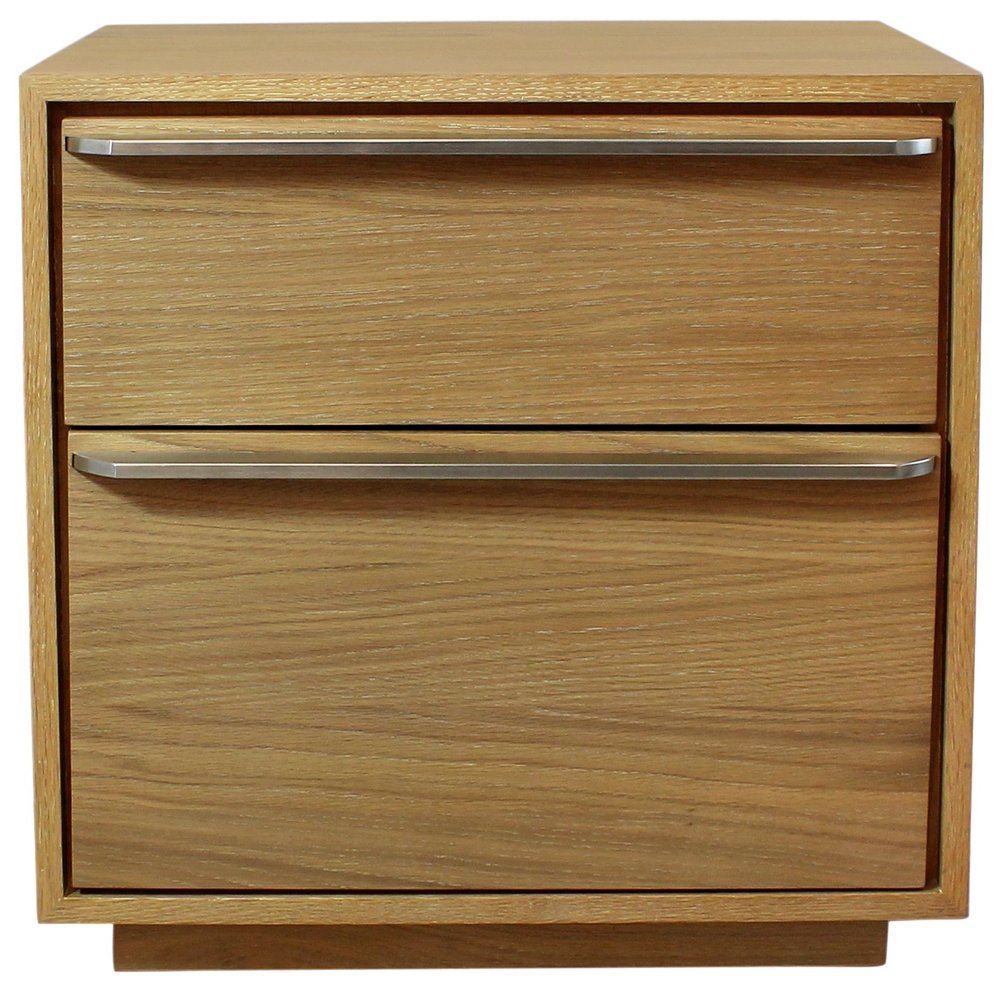 Natural Solid and Manufactured Wood Two Drawer Nightstand - 24-inch