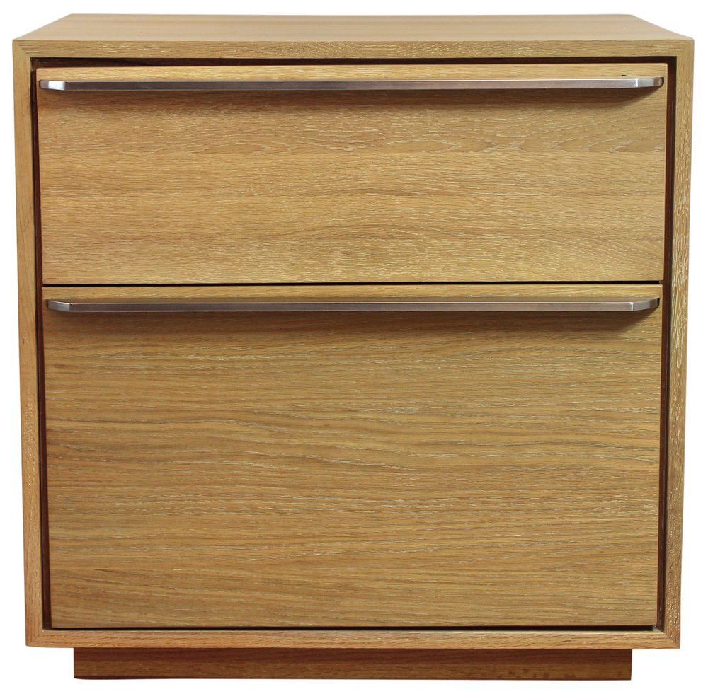 Natural Solid and Manufactured Wood Two Drawer Nightstand - 28-inch