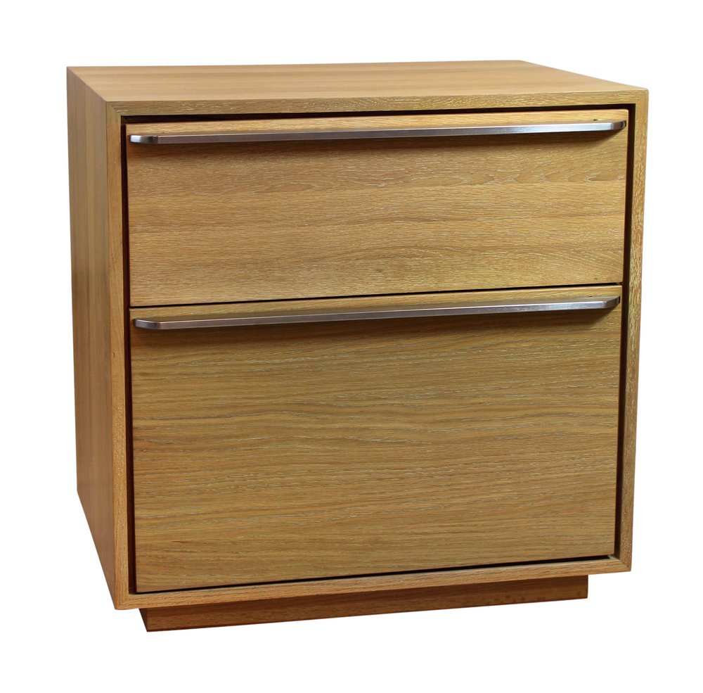 Natural Solid and Manufactured Wood Two Drawer Nightstand - 28-inch