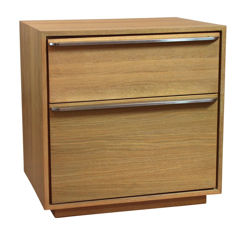 Natural Solid and Manufactured Wood Two Drawer Nightstand - 28-inch