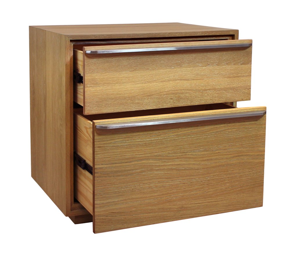 Natural Solid and Manufactured Wood Two Drawer Nightstand - 28-inch