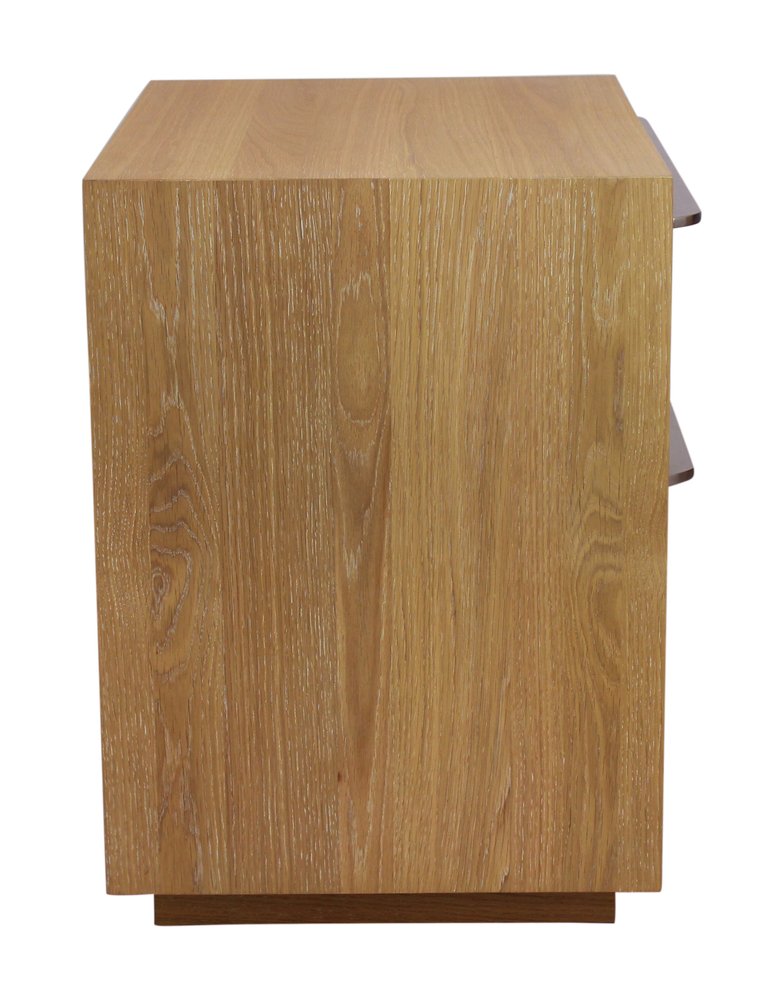 Natural Solid and Manufactured Wood Two Drawer Nightstand - 28-inch
