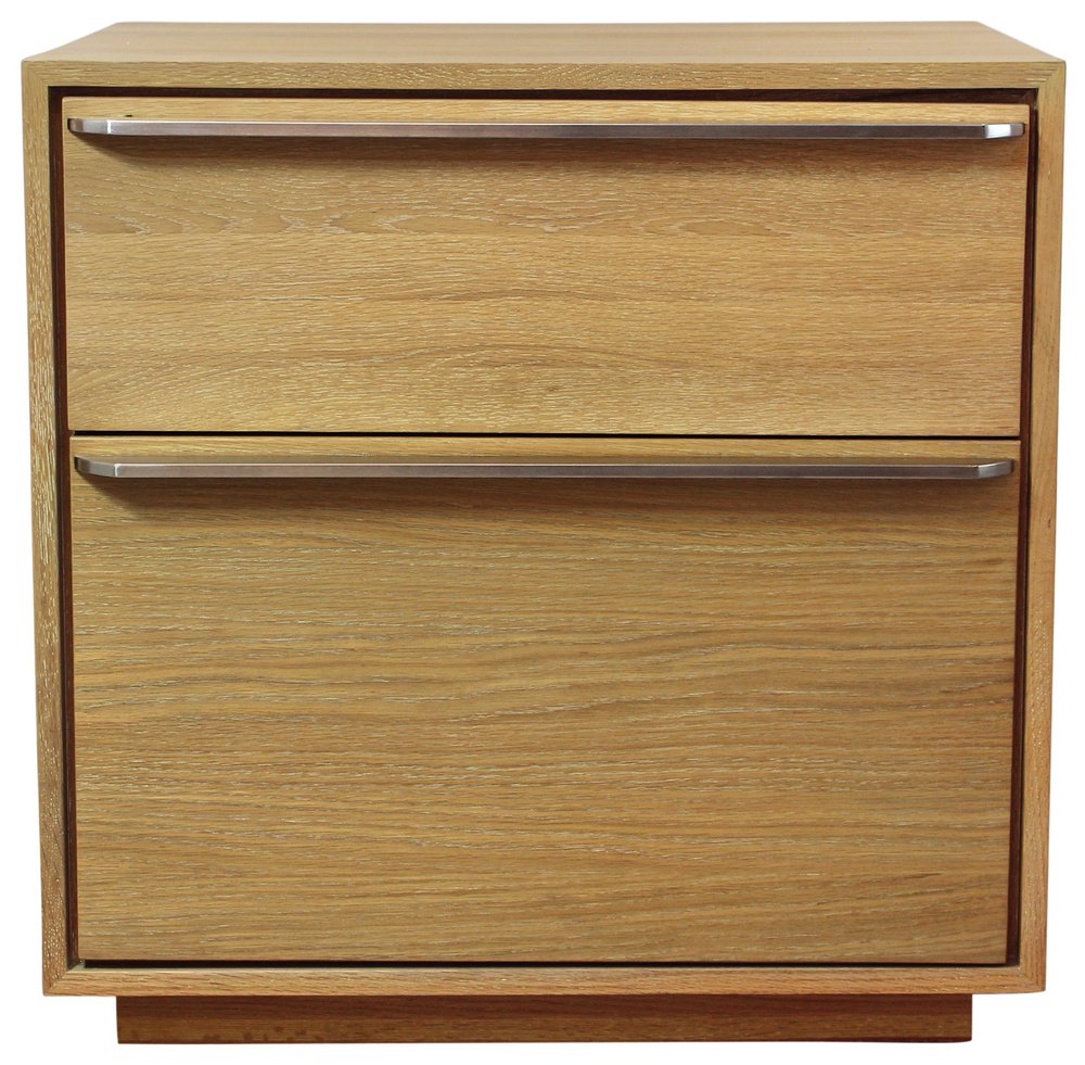 Natural Solid and Manufactured Wood Two Drawer Nightstand - 28-inch