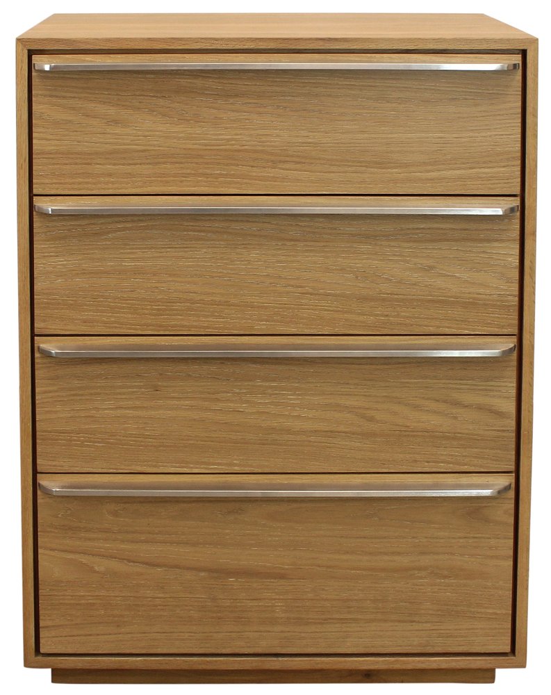 Natural Solid Wood Four Drawer Dresser - 32-inch