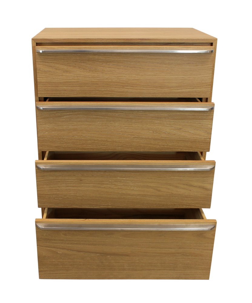 Natural Solid Wood Four Drawer Dresser - 32-inch