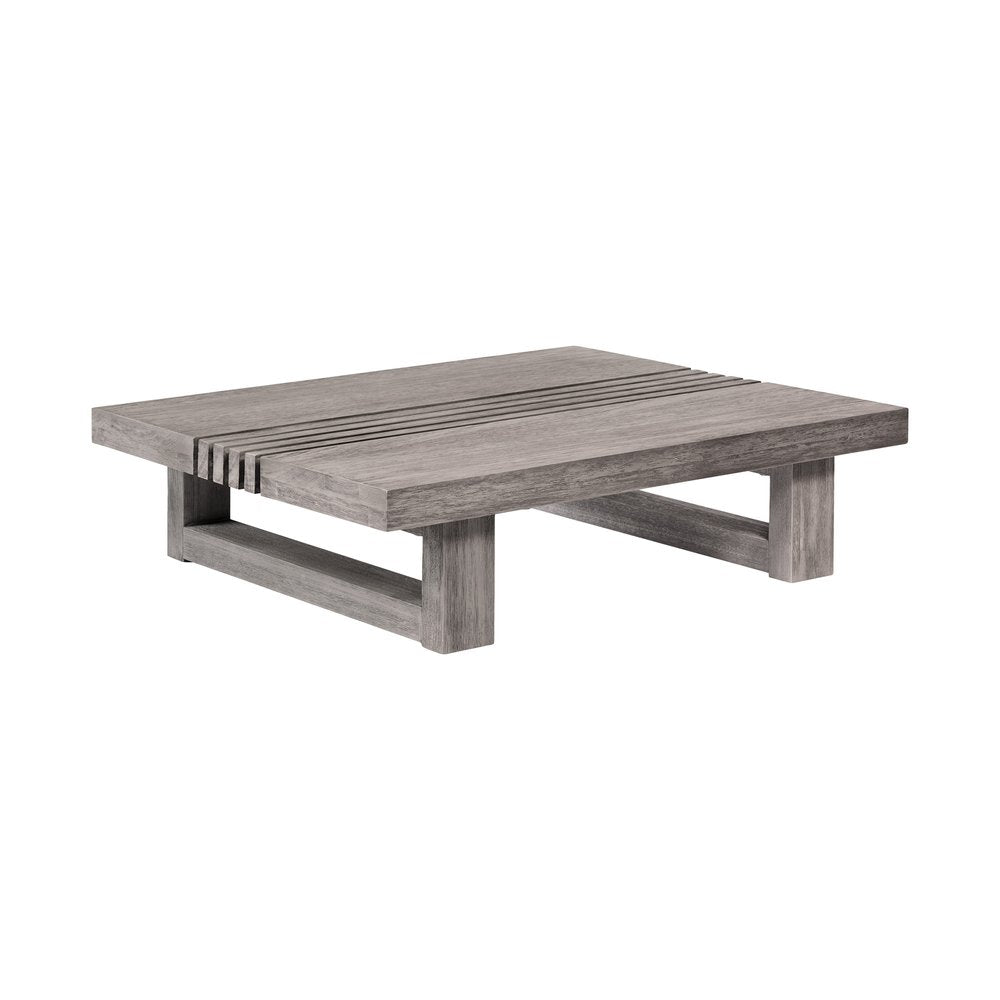 Gray Solid Wood Outdoor Coffee Table - 33-inch