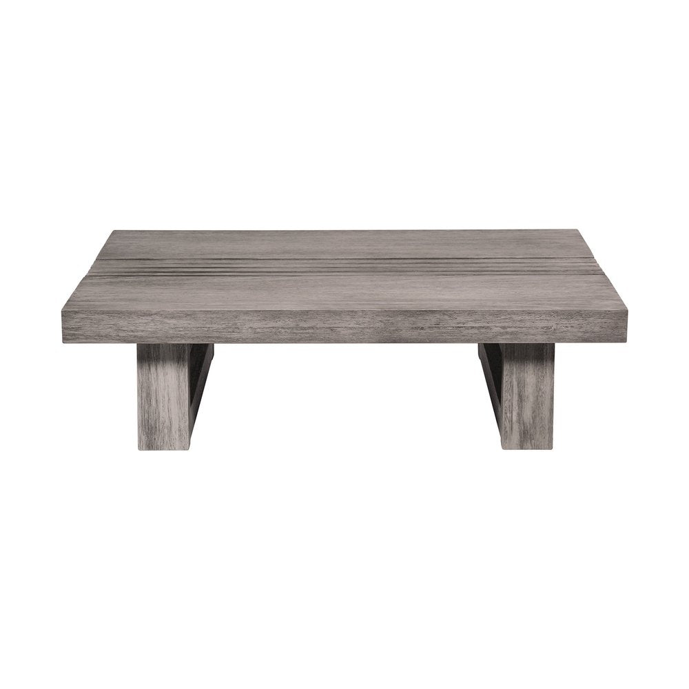 Gray Solid Wood Outdoor Coffee Table - 33-inch