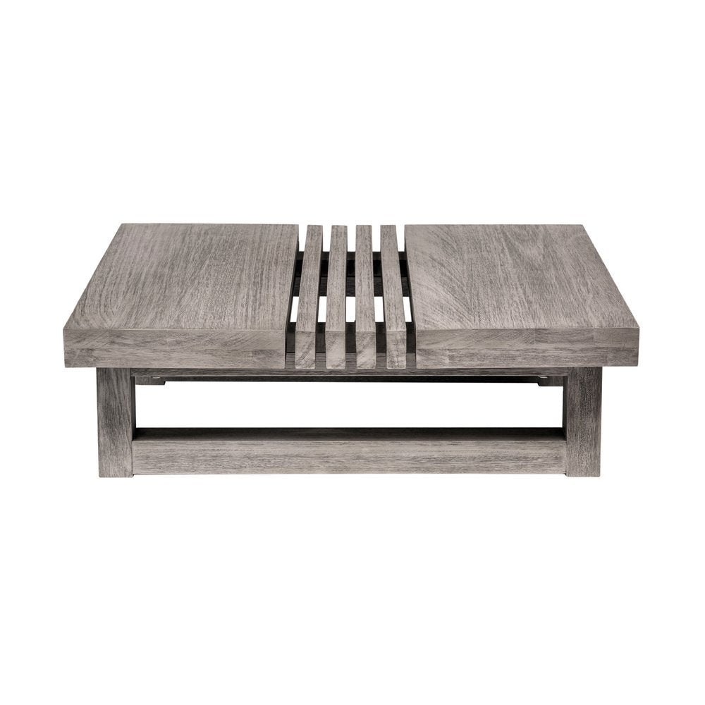 Gray Solid Wood Outdoor Coffee Table - 33-inch