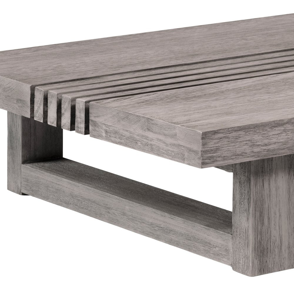 Gray Solid Wood Outdoor Coffee Table - 33-inch