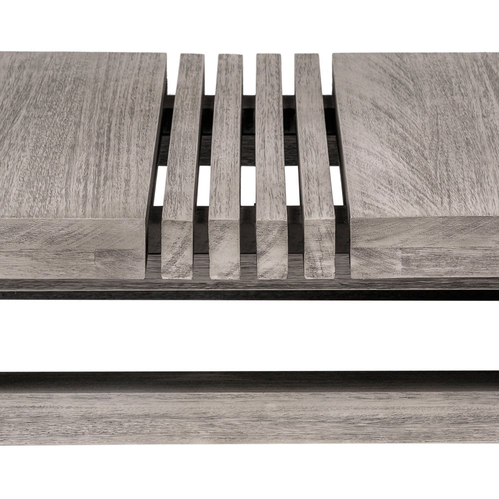 Gray Solid Wood Outdoor Coffee Table - 33-inch