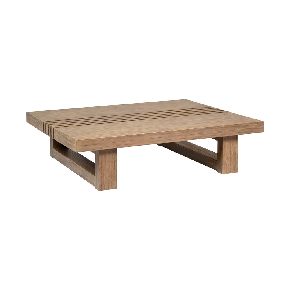 Natural Solid Wood Outdoor Coffee Table - 33-inch
