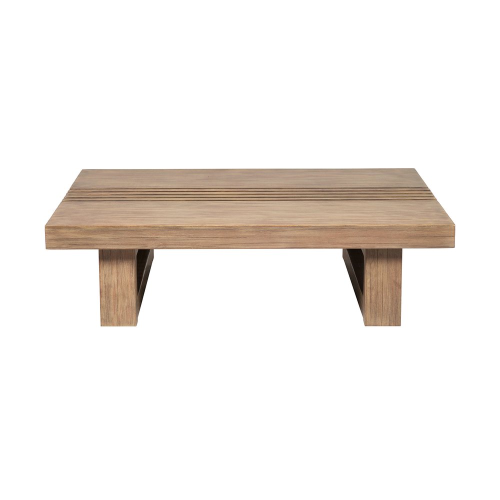 Natural Solid Wood Outdoor Coffee Table - 33-inch