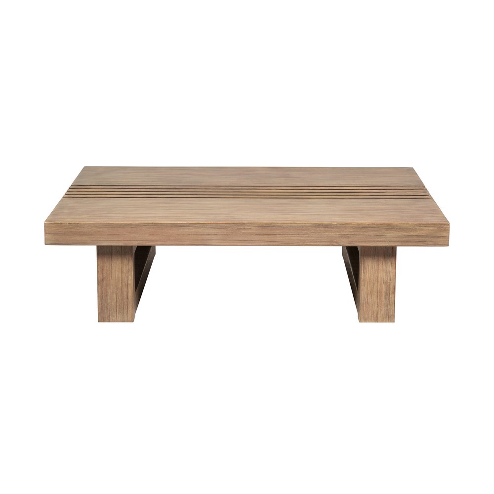 Natural Solid Wood Outdoor Coffee Table - 33-inch