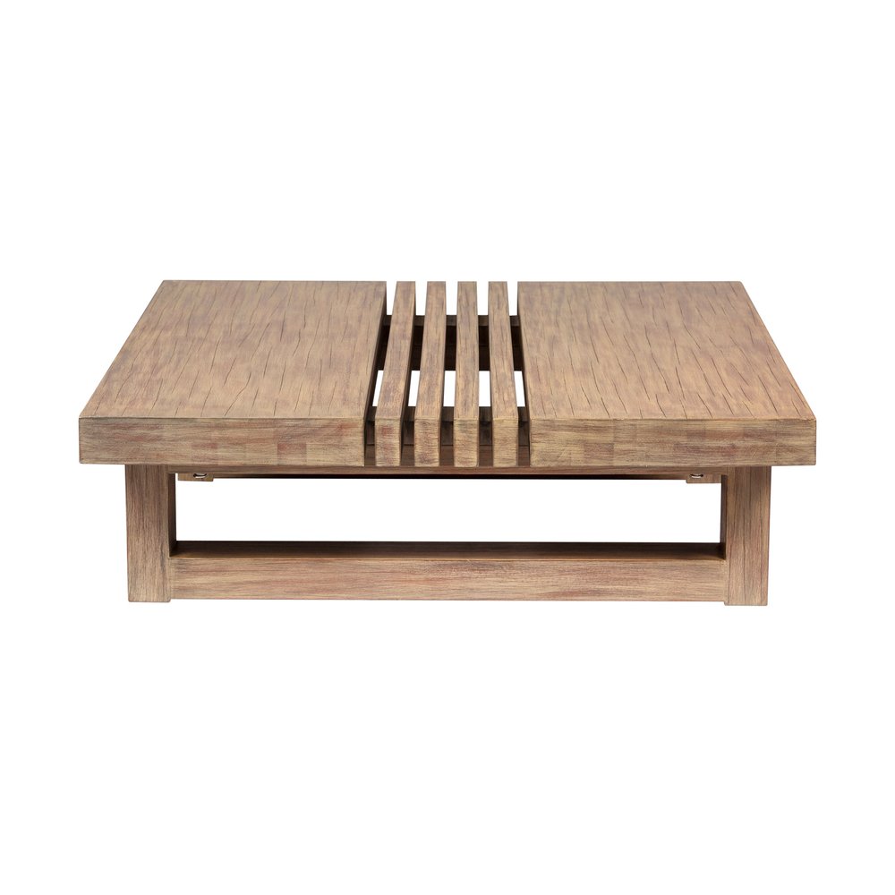 Natural Solid Wood Outdoor Coffee Table - 33-inch